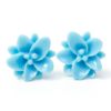 Zarte Blumen Ohrstecker Hellblau - 12mm - Edelstahl