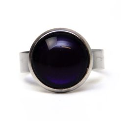 Edelstahl Ring dunkel violett