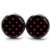 Druckknopf Ohrstecker Ohrhänger Clipse rot schwarze Punkte Polkadots