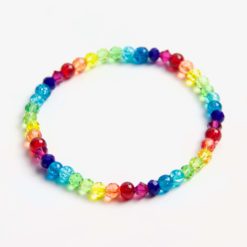 Zartes Perlenarmband in Regenbogen Farben - Gummiband