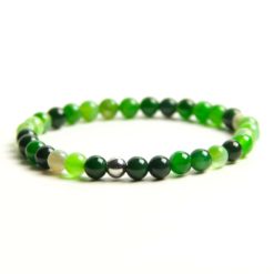 Perlen Armband grüner Achat – Gummiband - Handmade