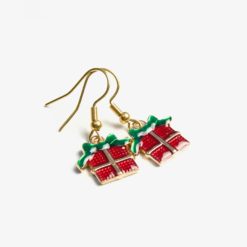 Geschenk Ohrhänger in grün rot - weihnachtlicher Schmuck - Adventkalender