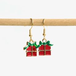 Geschenk Ohrhänger in grün rot - weihnachtlicher Schmuck - Adventkalender