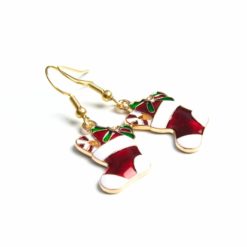 Nikolausstiefel Ohrhänger in grün rot weiß - weihnachtlicher Schmuck - Adventkalender