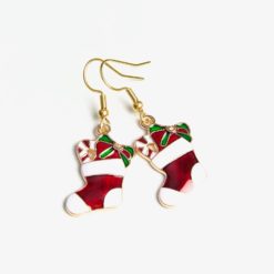 Nikolausstiefel Ohrhänger in grün rot weiß - weihnachtlicher Schmuck - Adventkalender