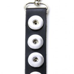 Druckknopf Schlüsselanhänger Leder schwarz für 4x16mm Druckknöpfe